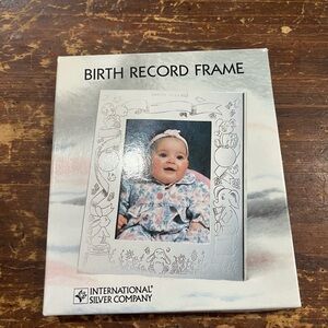 International Silver Company Baby Birth Record Frame - Silver